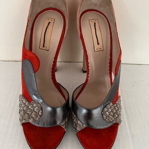 Reed Krakoff Suede and Snakeskin Sandals - Picture 11 of 15